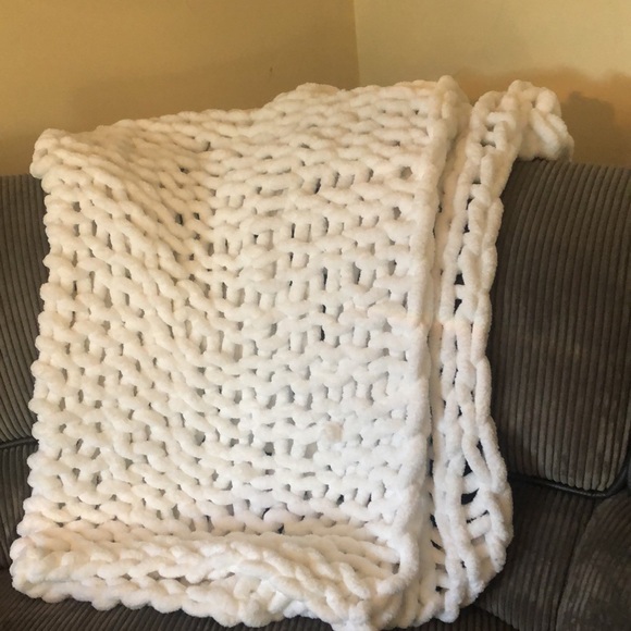 WHITE Fishing net throw blanket - Picture 6 of 6
